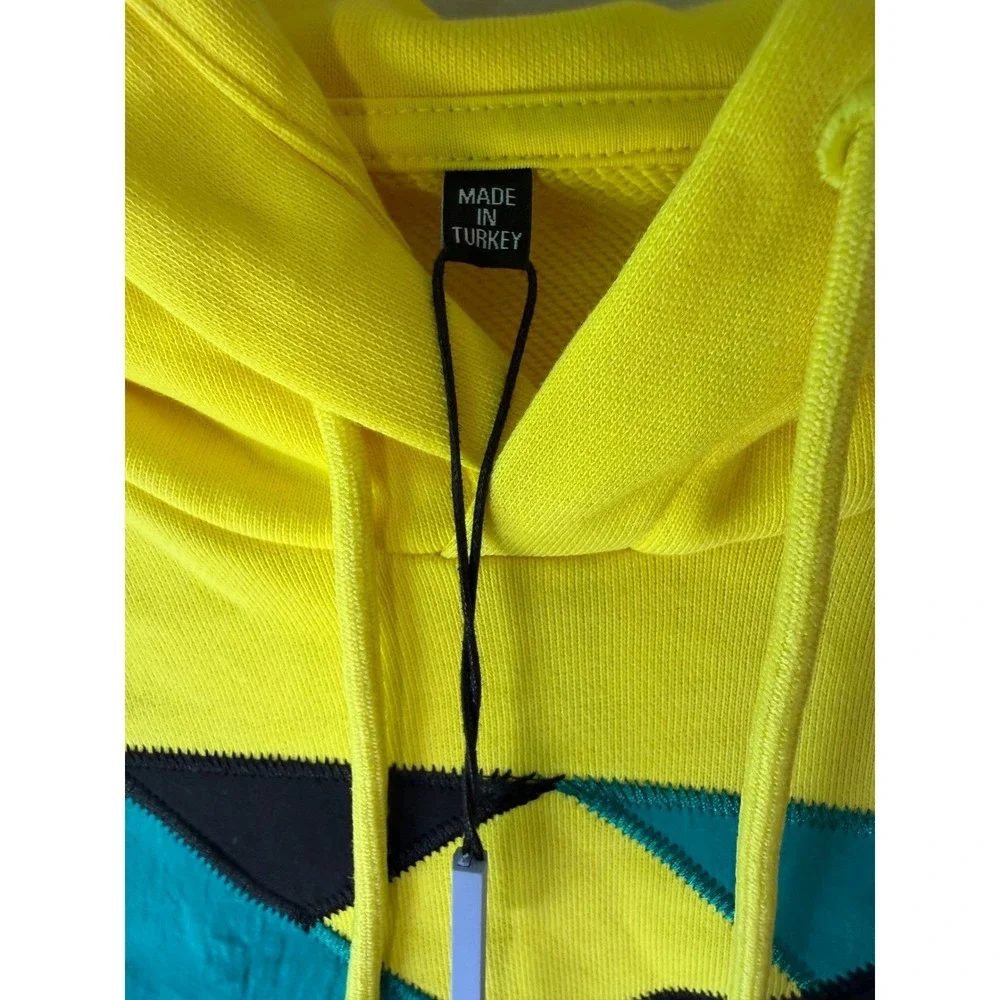 McQ Alexander McQueen FOAM Overnight Yellow Graphic Hoodie XS New Cyberpunk
